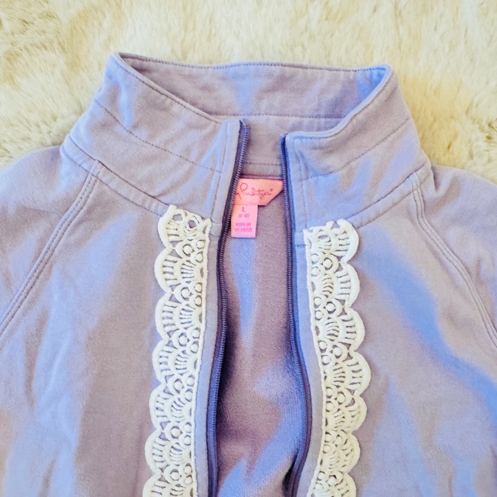 Purple Kids Leona Jacket with Lace Trim - Picture 4 of 6